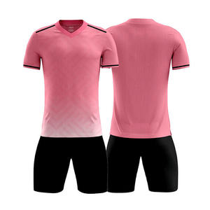 ชุดเสื้อฟุตบอล SHAFIQ SPORTS แบบ unisex คอวี แขนสั้น สีชมพู-ดำ ระบายอากาศได้ดี ผลิตจากโพลีเอสเตอร์ แห้งเร็ว ทรงสปอร์ต - Product Image 5