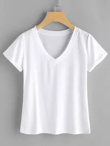 T-shirt décontracté à manches courtes et col en V en Spandex respirant pour femme, coupe ample, motif portrait, collection Printemps-Été 2026, vente chaude - Product Image 3