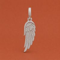 Pendentif aile d'ange en argent S925 serti de diamants Moissanite VVS pour homme et femme