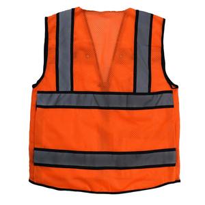 Chaleco de Seguridad de Alta Visibilidad ANSI Clase 2, Impermeable, Transpirable, de Malla de Nailon, con Luz LED Intermitente, Ropa de Trabajo Negra - Product Image 6