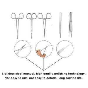 Kit d'entraînement et de pratique à la suture médicale en acier inoxydable allemand, avec coussin de suture et instruments pour étudiants - Product Image 2
