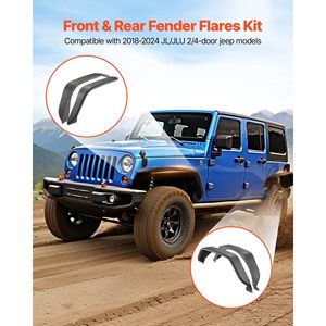 Set di Parafanghi in Acciaio Compatibili per Jeep JL/JLU 2/4 Porte 2018-2024, Protezioni Anteriori e Posteriori per Fuoristrada - Product Image 2