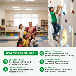 Mur d'escalade intérieur Eshark pour enfants |   Système de jeu interactif |   Matériel ABS gonflable |   8 pieds x 6 pieds |   Capacité de 100 kg - Product Image 6