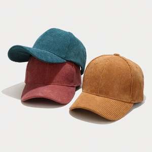 Gorra de béisbol de pana estructurada estilo urbano deportivo para mujer, moda primavera-otoño, con logo personalizado - Product Image 6