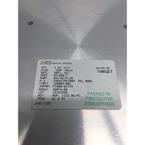 จอห์นสัน แมทเธย์ 037-0173-30 ชุดอุปกรณ์ Target พร้อมชุดประกอบ, .320" - อุปกรณ์และอะไหล่เซมิคอนดักเตอร์ระดับโลกที่เชื่อถือได้ - Product Image 4