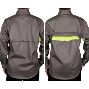 เสื้อเชิ้ตช่างเชื่อมผ้าฝ้ายทนไฟสำหรับงานก่อสร้าง  รับสกรีนโลโก้ - Product Image 4