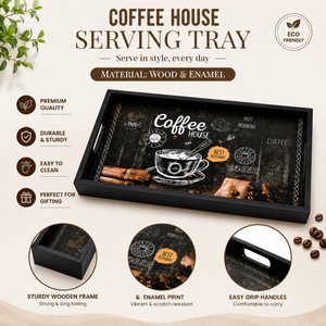 ถาดเสิร์ฟกาแฟไม้เคลือบเงา งานแฮนด์เมด รูปทรงสี่เหลี่ยมผืนผ้า ถาดเสิร์ฟอาหารเช้าแบบตกแต่ง - Product Image 5