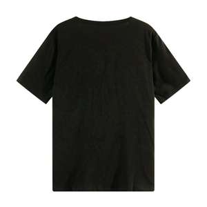 Camiseta Negra de Manga Corta para Hombre con Adorno de Cuentas y Flecos de Diamantes de Imitación, Cuello Redondo, Estilo Casual Holgado - Product Image 2