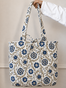 Bolso Tote de Hombro Dolly Enterprises, Diseño Artesanal, Acolchado, de Algodón, con Cierre de Cremallera, Color Sólido, Espacioso, para Compras o Playa - Product Image 6