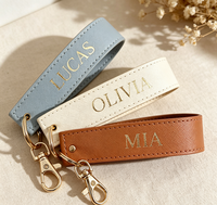 Porte-clés boussole rectangulaire en cuir de haute qualité, personnalisable avec logo, breloque de sac, accessoire unisexe, cadeaux promotionnels