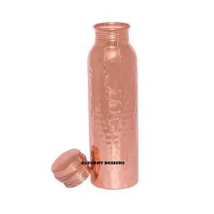 抛光铜瓶带盖锤击设计定制尺寸高品质环保热销配顶级价格铜瓶