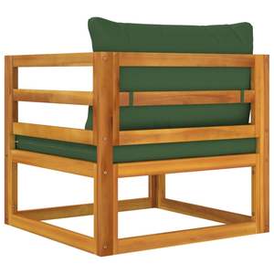 Silla de Jardín de Madera de Acacia con Cojines Verdes, Muebles de Exterior de Primera Calidad - Product Image 6