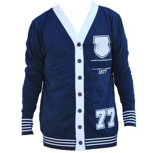เสื้อคาร์ดิแกนคอวีสีน้ำเงินเหลือง ปักโลโก้วิทยาลัย แขนยาว ตัวอักษร SU เสื้อสเวตเตอร์แบบยูนิเซ็กซ์ ติดกระดุม สำหรับชมรมนักศึกษา - Product Image 2