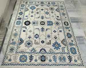 Alfombra Turca Tejida a Mano con Nudos, Vibrante, de Lana/Seda, con Patrones Florales, Ecológica, Antideslizante, Resistente a la Suciedad, Apta para Mascotas, Delgada y Plana - Product Image 4