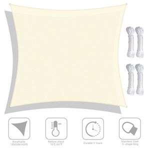 Vela Parasole Rettangolare Bianca 22 x 23 - Eleganti Vele e Reti Ombreggianti per Esterni - Product Image 4