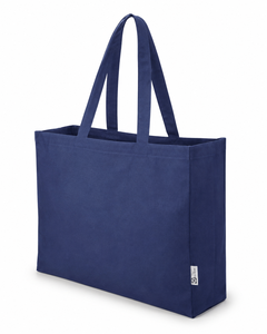 กระเป๋าผ้าฝ้ายรีไซเคิล 220 GSM ขนาด 59x37x11 ซม. พร้อมช่องด้านใน รับทำโลโก้ตามสั่ง กระเป๋าช้อปปิ้งนำกลับมาใช้ใหม่ได้ ผู้ผลิต OEM ODM สำหรับธุรกิจ B2B - Product Image 4