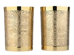 Gobelet ayurvédique en verre de cuivre 300 ml, design imprimé améliorant la santé, idéal pour l'eau et les boissons - Product Image 3