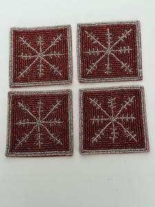 Premium Quality Embroidery <b>Beaded</b> <b>Coaster</b> with Detailed Handmade Work for Elegant Home Dining and Table Decoration - Product Image 5