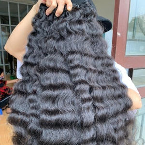 Extensions de cheveux humains naturels non traités, qualité salon, cuticules alignées, trame nouée à la main, non-Remy, bouclés, origine Birmanie/Inde - Product Image 4