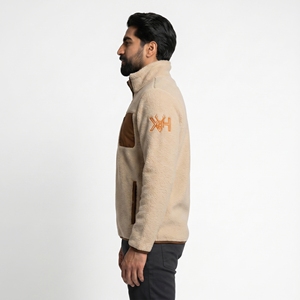 Custom <b>Men's</b> Soft Shell Sherpa Fleece <b>Half</b> <b>Zip</b> Pullover Windproof Waterproof Outdoor Thermal <b>Jacket</b> Winter Hiking Casual Wear - Product Image 3