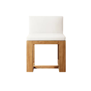 Contemporary Outdoor Style Solid <b>Teak</b> Wood Dining <b>Chair</b> with Eco-Friendly Waterproof Upholstered Cushion Hotel Resort Use - Product Image 3