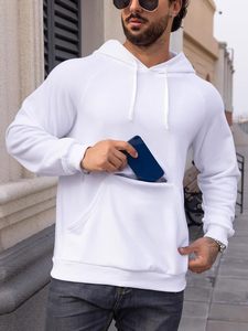 <b>Men</b> Hoodie Sweatshirt basicscotton blended Polyester Fleece Blend <b>Pullover</b> Warm Streetwear Drop Shoulder Plain Custom Fit Hoodie - Product Image 1