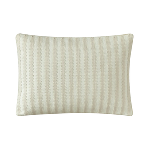 Almohada Lumbar Decorativa Beige con Rayas Cabana, Ecológica, Transpirable, No Tóxica, Tejida, 400 Hilos, Moderna, con Cierre de Cremallera Extraíble - Product Image 1