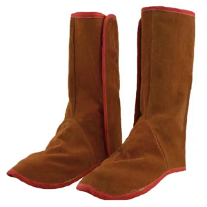 Guêtres de soudeur en cuir industriel, en croûte de cuir de vachette, protections de jambes pour le soudage, protection des pieds - Product Image 1
