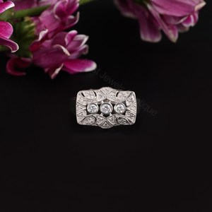 Bague Vintage de Luxe avec Grappe de Diamants 0,50 Ct, Diamants Naturels, Sertissage à Griffes, Plaqué Rhodium, Argent Sterling 925, Bijoux Fins OEM - Product Image 6