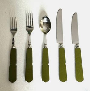 Ensemble de couverts en acier inoxydable avec manche en résine verte, finition miroir, durable, fourchette, cuillère, couteau pour mariage, vaisselle, outils de table - Product Image 3
