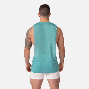 Camisetas sin mangas para hombre, recién llegadas, ajustadas, transpirables, de punto, para gimnasio y fitness, al por mayor, personalizadas, de poliéster/algodón, sublimadas, tallas grandes, de secado rápido - Product Image 3