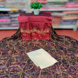 Meilleure offre Tissu en mousseline de qualité 100% soie Robes de mariée pour filles avec broderie en jacquard floral - Product Image 4