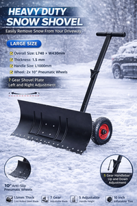 Chariot à neige à roues de 30 pouces avec pneus pneumatiques, lame réglable en 7 positions, poignée à 5 niveaux, pour allée et trottoir ODGWT0017 - Product Image 6