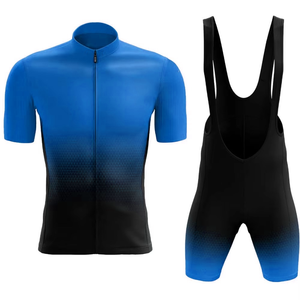 Jersey de Ciclismo Azul de Manga Corta Personalizado al por Mayor OEM, Ecológico, 100% Poliéster, Unisex, Alta Elasticidad, Logotipo Frontal - Product Image 6