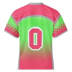 Maillot de football américain personnalisé noir et rouge, numéro 01, col rond, manches courtes, vêtements d'équipe pour hommes, polyester à séchage rapide - Product Image 2