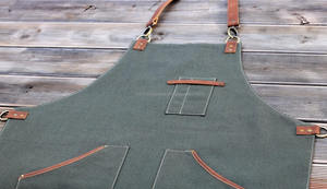 China Manufacturer OEM ODM Canvas and Leather Pocket <b>Apron</b> <b>BBQ</b> <b>Apron</b> AAA-0038 - Product Image 5
