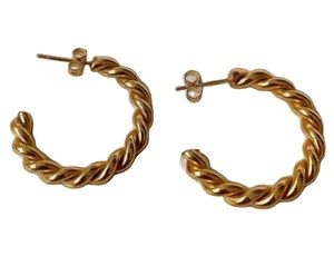 แฟชั่นสุดพิเศษต่างหูทองเหลืองพลอยรูปทรงแฟนซีเครื่องประดับทองเหลืองชุบทองอินเดียโดยงานฝีมือ HF - Product Image 1