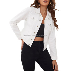 Ventes en gros de vestes en jean pour femmes confortables et respirantes, usées, 2025, vestes en jean à manches longues et courtes personnalisées OEM pour femmes - Product Image 3