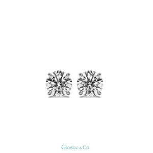 Pendientes de Moda de Oro de 18K con Diamantes Naturales en Halo, 4.2mm, Diseño de Lujo Clásico, Joyería Fina para Mujer, Compatible con OEM/ODM - Product Image 1