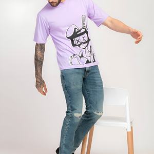 Camiseta Gráfica de Dibujos Animados para Hombre, Estilo Casual Urbano, Manga Corta, Algodón Estampado, Moda Urbana, Top de Verano - Product Image 4