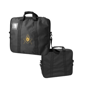 Étui pour tablier maçonnique, taille provinciale, en tissu Cordura, écologique, haute qualité, avec compas carré doré (imprimé) |   Sac de présentation souple - Product Image 1