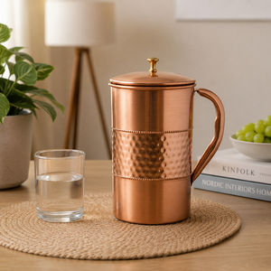 Carafe en laiton vintage, artisanale, pour servir l'eau, décorative, gravée, pour la maison, la cuisine, le restaurant, l'hôtel, un cadeau de mariage - Product Image 3