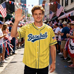 Camiseta de Béisbol con Bandera Americana para Hombre, 250.º Aniversario de EE. UU., Camisa Patriótica, 4 de Julio, con Botones - Product Image 2