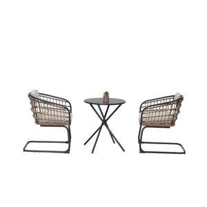 Set di 2 Sedie da Pranzo in Vimini Eleganti e Confortevoli, Ideali per Valorizzare il Tuo Patio, Balcone e Giardino - Product Image 3