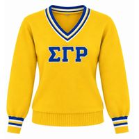 Pull en tricot personnalisé pour femmes, col en V, manches longues, design à lettres brodées, vêtements décontractés confortables pour l'hiver