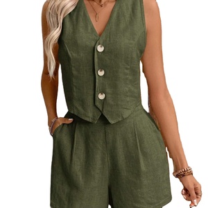 Offre Spéciale été femmes sport costume décontracté pour dames 2 pièces gilet ensemble femmes vêtements 2026 - Product Image 3