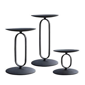 Candelabro de hierro metálico de 4 puntas en acabado negro para cenas románticas a la luz de las velas, decoración para el hogar y bodas. - Product Image 3