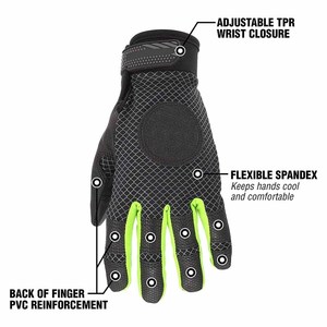 High Dexterity Flex Fit Polyurethane Palm Mechanic <b>Gloves</b> Back of Finger <b>Pvc</b> Reinforcement Durability Hand Safety Work <b>Gloves</b> - Product Image 2