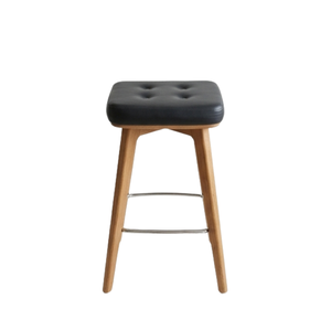 Modern Commercial Hotel <b>Bar</b> <b>Stool</b> with Faux <b>Leather</b> Seat Wood Frame Metal Base-Upholstered Design for Home <b>Bar</b> - Product Image 1