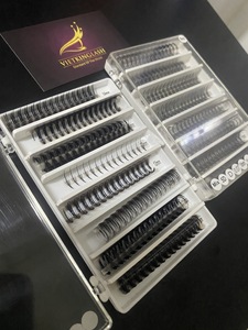 Best selling Wispy fan in line fan <b>premade</b> <b>lash</b> fans <b>lash</b> extensions premium tray fan <b>lashes</b> D curl wholesale tray fluffy volume - Product Image 5